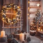 Intérieur festif avec décorations de Noël scintillantes
