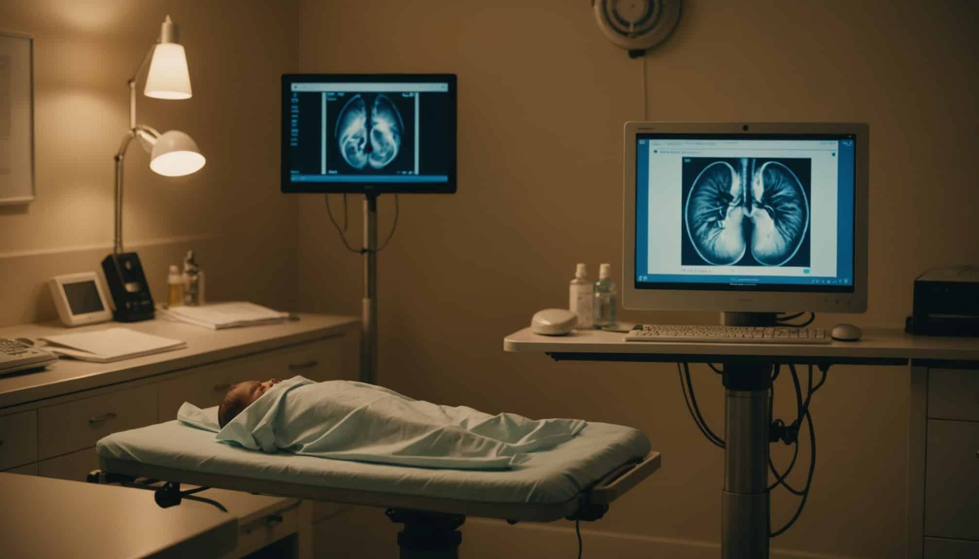 Échographie montrant le développement d'un fœtus  
Examen médical illustrant le suivi de la grossesse
