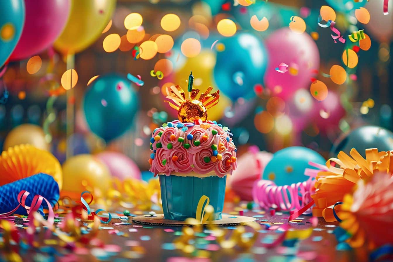 Invitation colorée pour un anniversaire joyeux